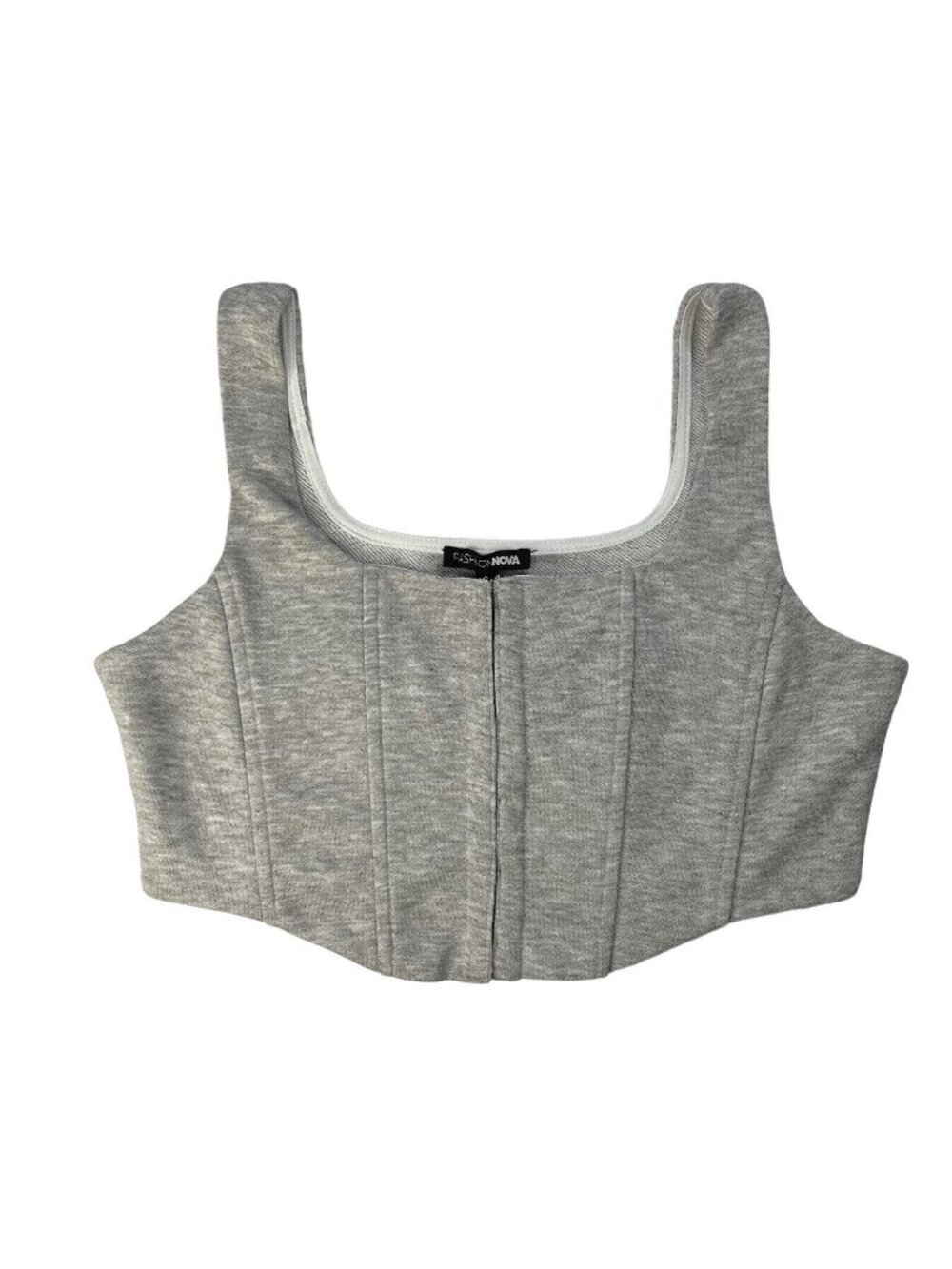 Fashion Nova Crop Top Cami Tank Shirt Womens Medium Gray New